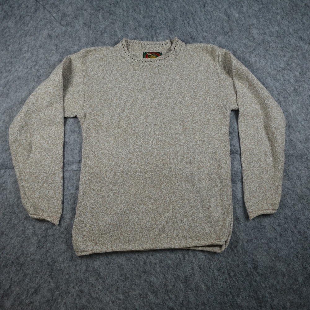 Alps Sweater Womens Small Tan Crewneck Cotton Blend Long Sleeve Knit‎ Pullover